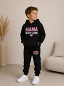 Kids Mama Blijft Sterk Hoody - Black - Pink