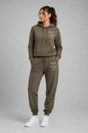 Mama Blijft Sterk Hoody - Olive - White