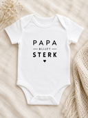 Papa Blijft Sterk Romper Baby  Wit - Zwart