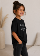 Kids Mama Blijft Sterk Oversized T-Shirt - Black - White