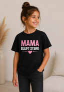 Kids Mama Blijft Sterk Oversized T-Shirt - Black - Pink