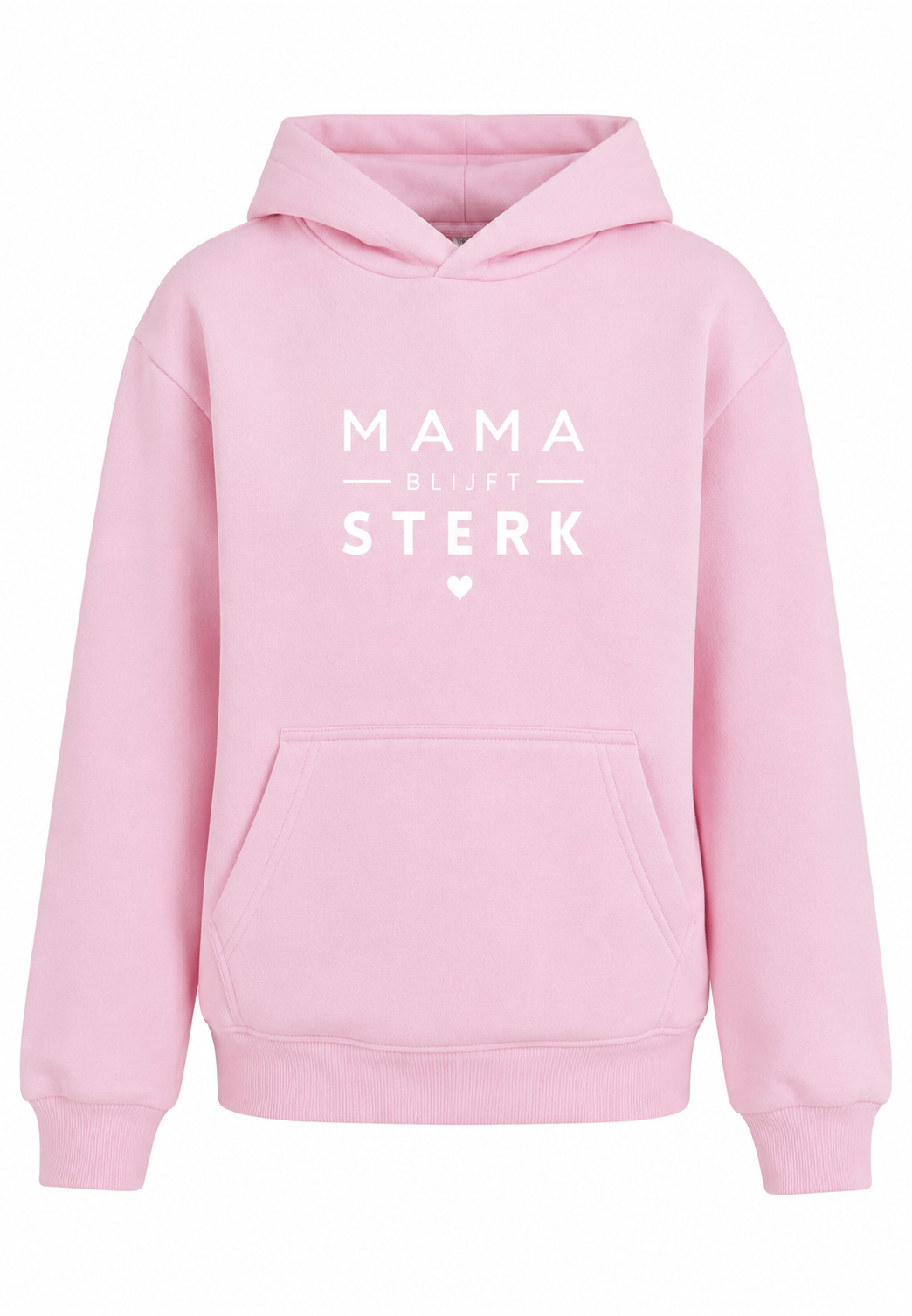 Mama Blijft Sterk  Kids Hoody Pink - White