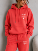 Mama Blijft Sterk Moves Hoody - CityRed - White