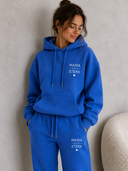 Mama Blijft Sterk Hoody - Intenseblue White