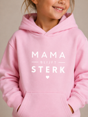 Mama Blijft Sterk  Kids Hoody Pink - White