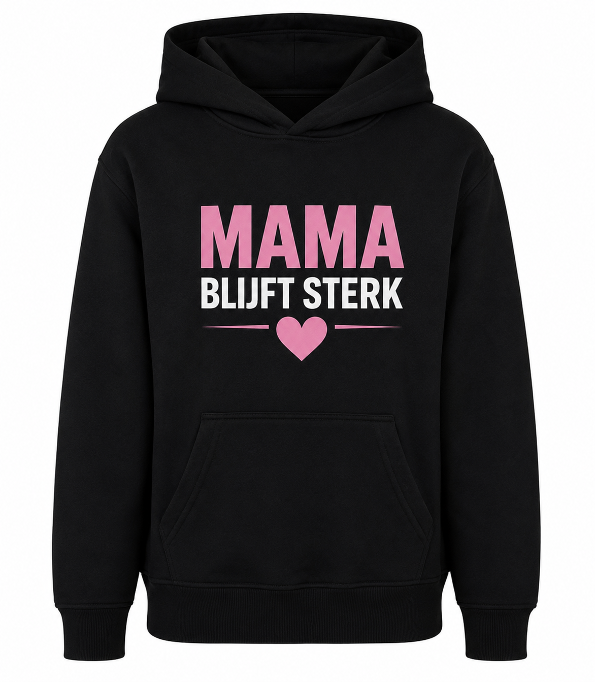 Kids Mama Blijft Sterk Hoody - Black - Pink