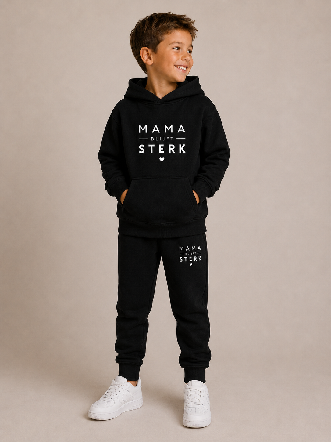 Kids Mama Blijft Sterk Comfort Set - Black - White