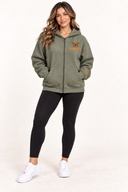 Zip Hoodie Olive / Orange butterfly collection