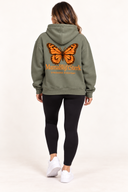Zip Hoodie Olive / Orange butterfly collection
