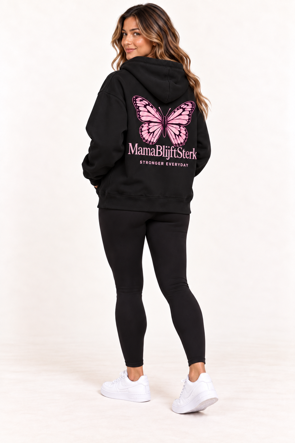 Zip Hoodie Black / Pink butterfly collection