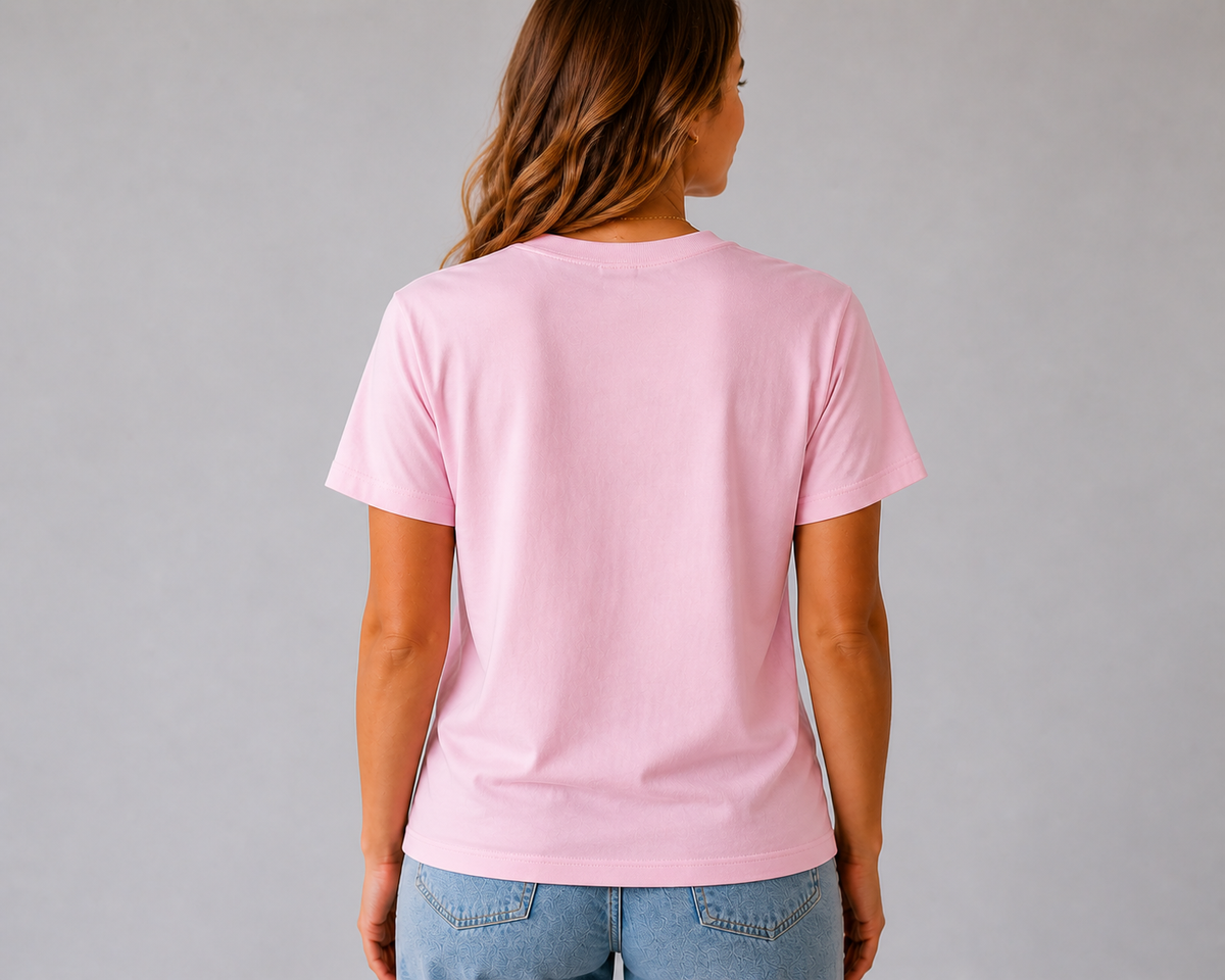 Ladies Everyday Tee Pink - White