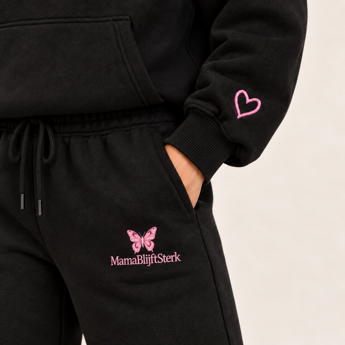 MamaBlijftSterk Butterfly Comfort Set Black / Babypink