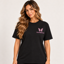 T-Shirt Black / Pink Butterfly  front & Back Print