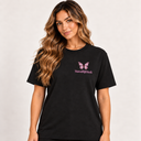 T-Shirt Black / Pink Butterfly  Front Print