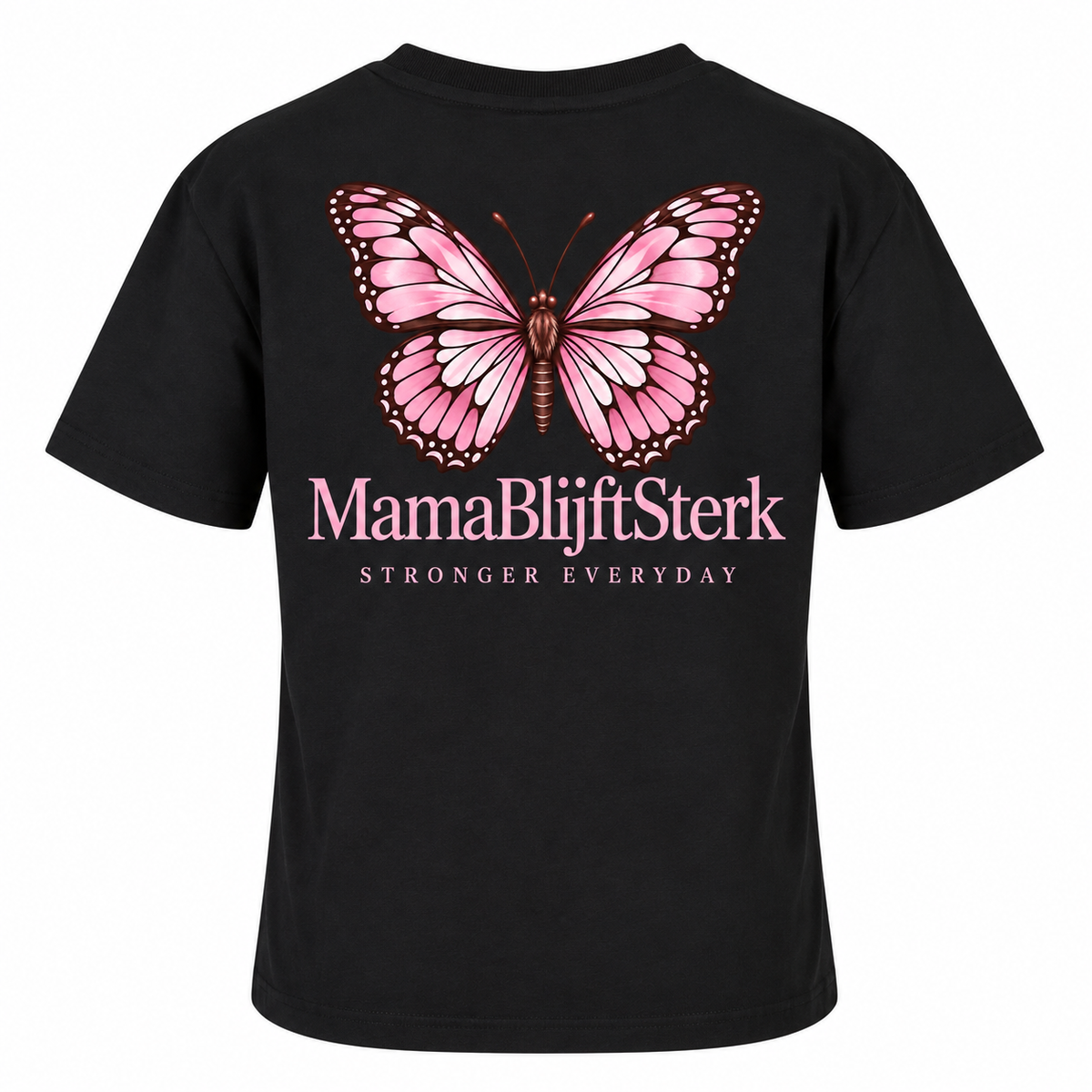 T-Shirt Black / Pink Butterfly  front & Back Print