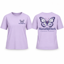 Lilac BY211 T-shirt met Violet-Pearl MamaBlijftSterk vlinderprint voor- en achterkant