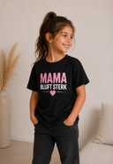 Kids Mama Blijft Sterk Oversized T-Shirt - Black - Pink
