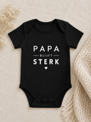 Papa Blijft Sterk Romper Baby  Zwart - Wit