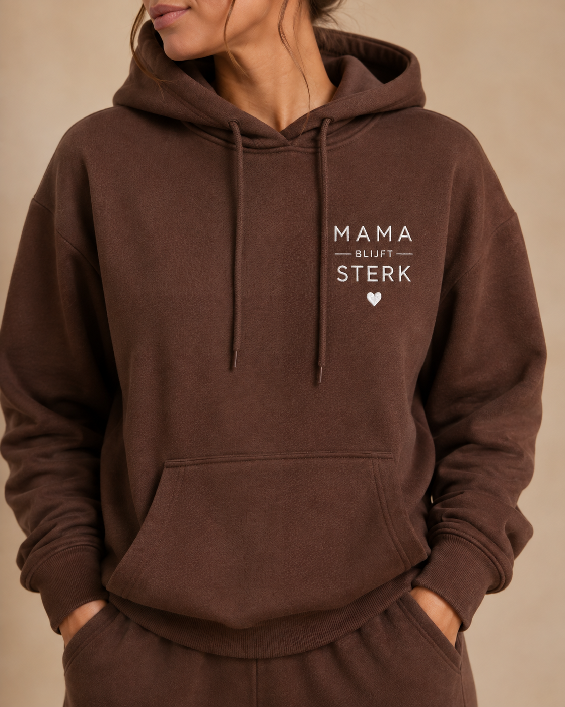 Mama Blijft Sterk Comfort Set  - Chocolatebrown - White
