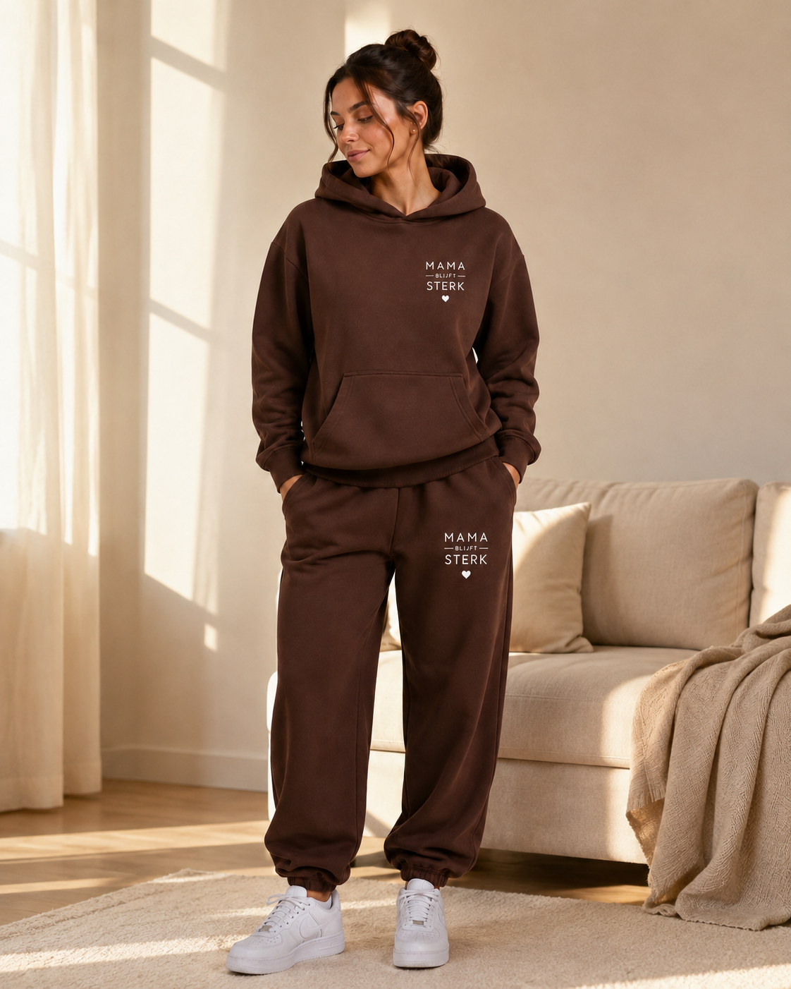 Mama Blijft Sterk Comfort Set  - Chocolatebrown - White